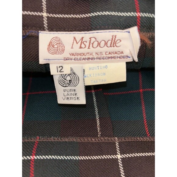 Ms. Poodle McKinnon Hunting Tartan Wool Skirt Size 12 -WITH DEFECT - Picture 5 of 9